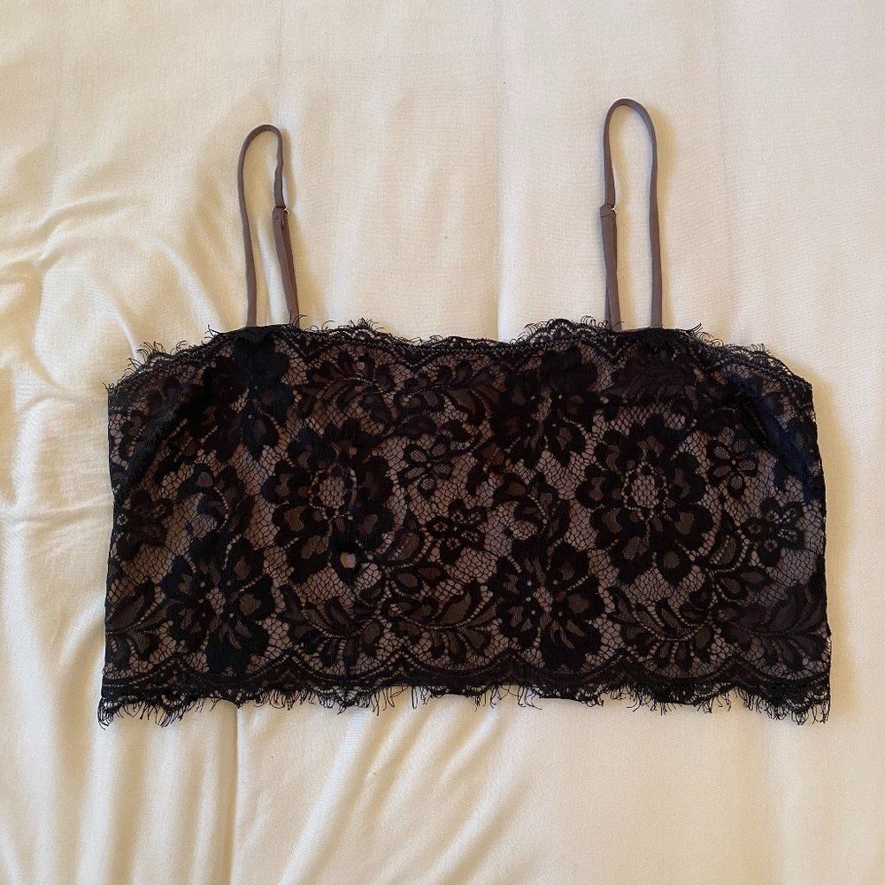 Free People Black Lace Bralette Crop Top - Picture 4 of 9